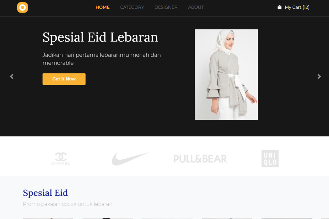 Hasil karya Web Design Hefa Store belajar di BuildWithAngga