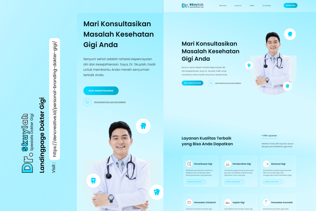 Hasil karya Landingpage Dokter Gigi di BuildWithAngga