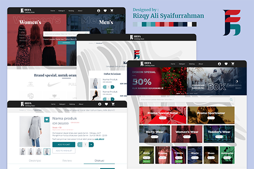Hasil karya Hefa Store Web UI/UX on Adobe XD di BuildWithAngga