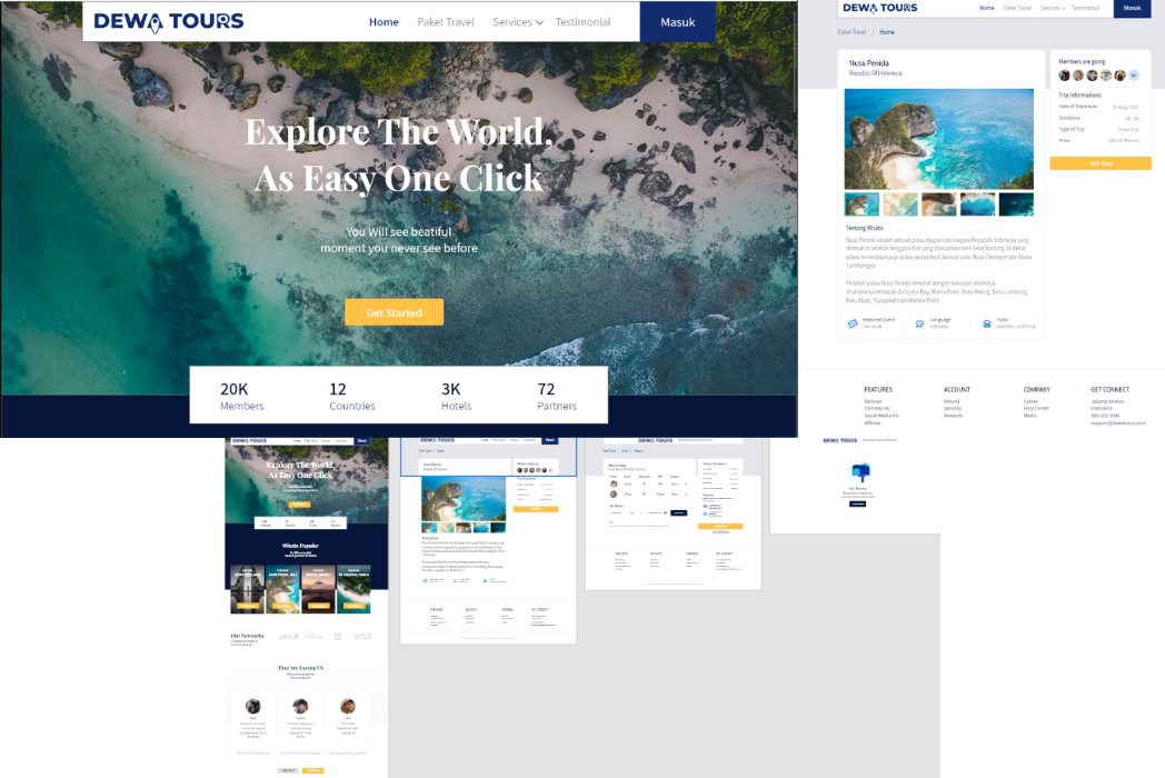 Hasil karya UI/UX Web Design Travel Agency di BuildWithAngga