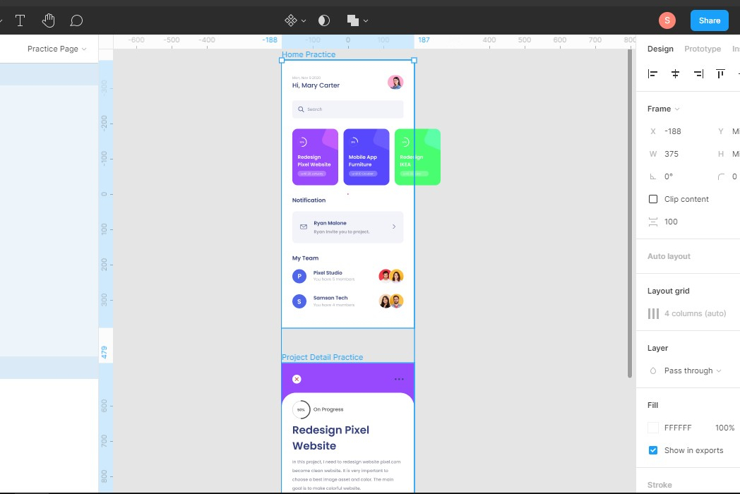 Hasil karya UIUX Design Gestalt Principle belajar di BuildWithAngga