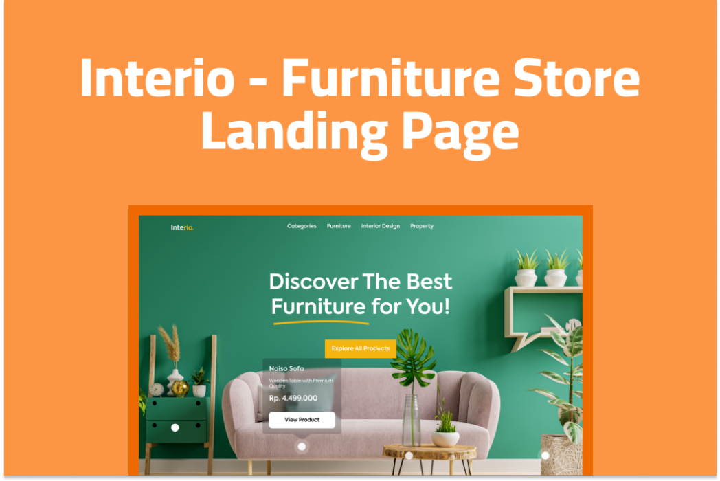 Hasil karya Interio - Furniture Store Landing Page UI belajar di BuildWithAngga