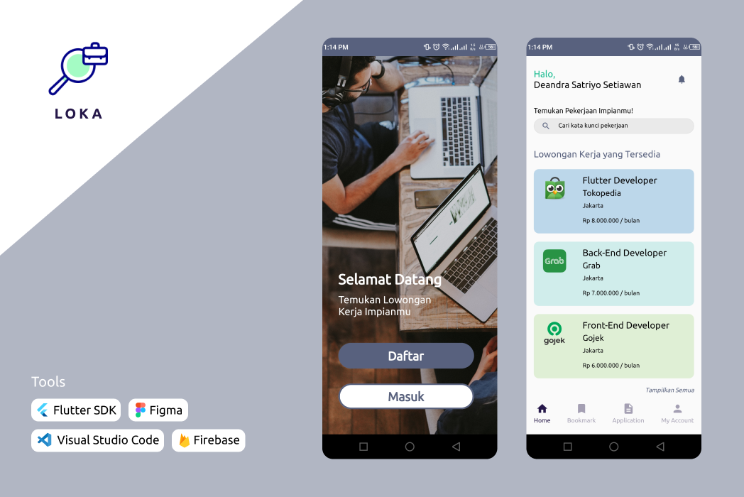 Hasil karya LOKA - Job Seeker App di BuildWithAngga