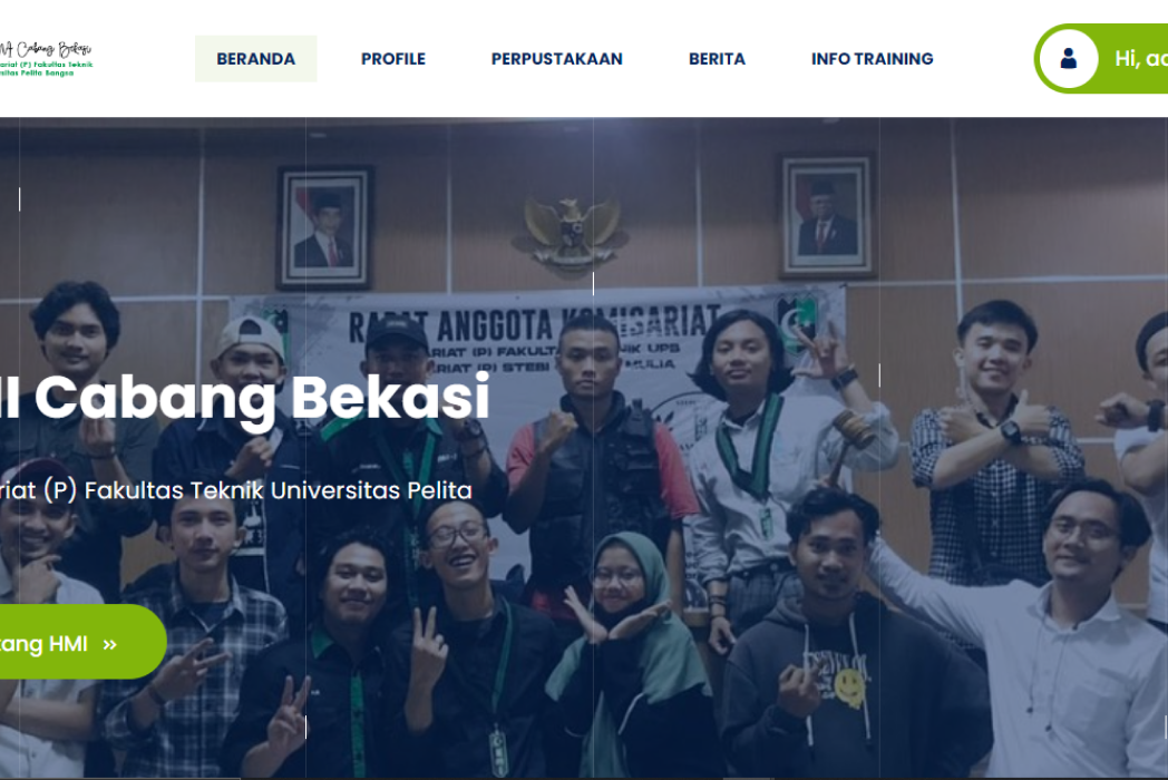 Hasil karya Website Organisasi HMI belajar di BuildWithAngga