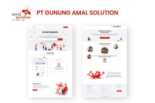 Hasil karya Amal Solution Company Porfile di BuildWithAngga