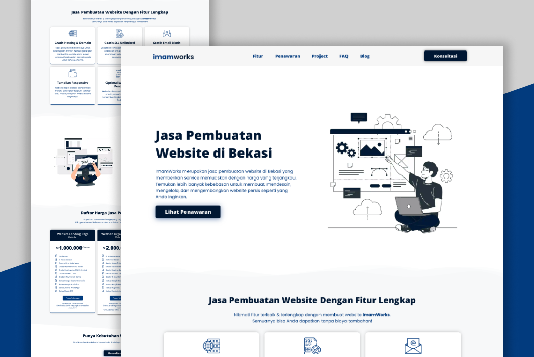 Hasil karya ImamWorks Landing Page di BuildWithAngga