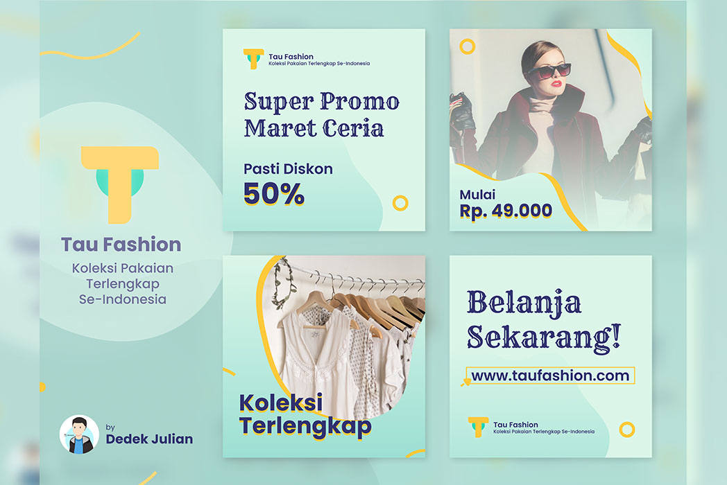 Hasil karya Social Media Content - TAU Fashion belajar di BuildWithAngga