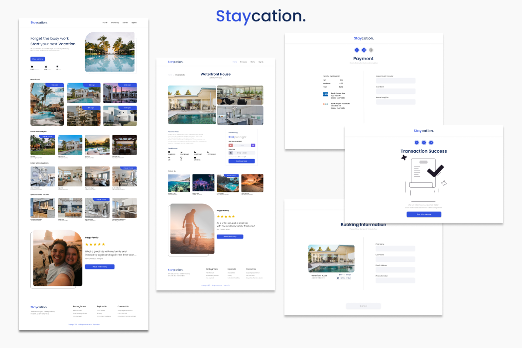 Hasil karya projek Staycation. belajar design dan code di BuildWithAngga