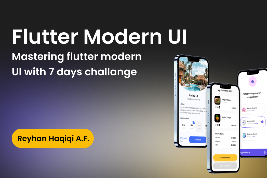 Hasil karya projek Mastering Flutter Modern UI belajar design dan code di BuildWithAngga