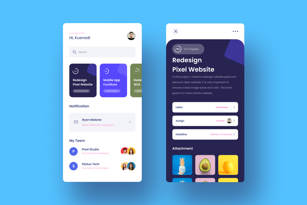 Hasil karya projek Practice UI/UX Design : Gestalt Principle belajar design dan code di BuildWithAngga