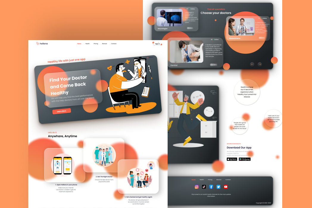 Hasil karya Hellena Landing Page di BuildWithAngga