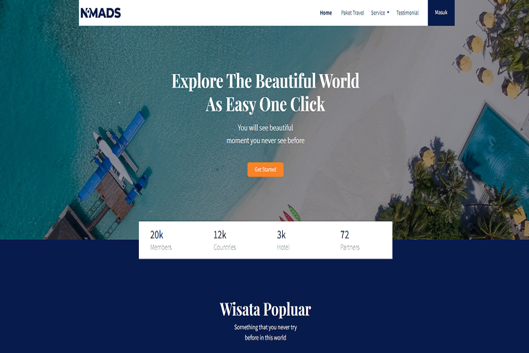 Hasil karya Nomads Travel di BuildWithAngga