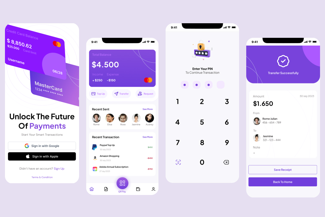 Hasil karya Digital Banking Wallet Mobile App UI Design di BuildWithAngga