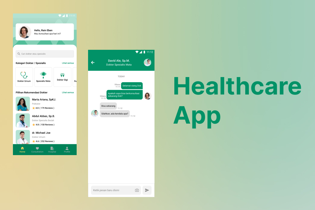 Hasil karya Healthcare App di BuildWithAngga