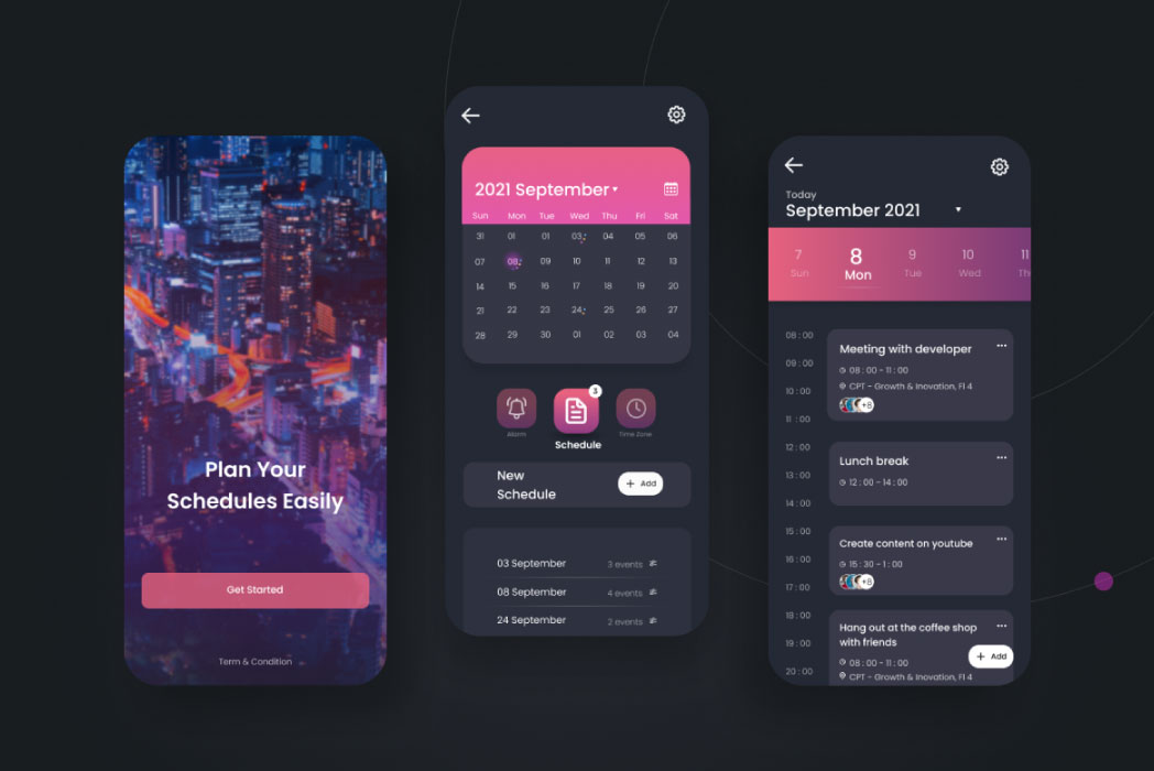 Hasil karya Calender App Design belajar di BuildWithAngga