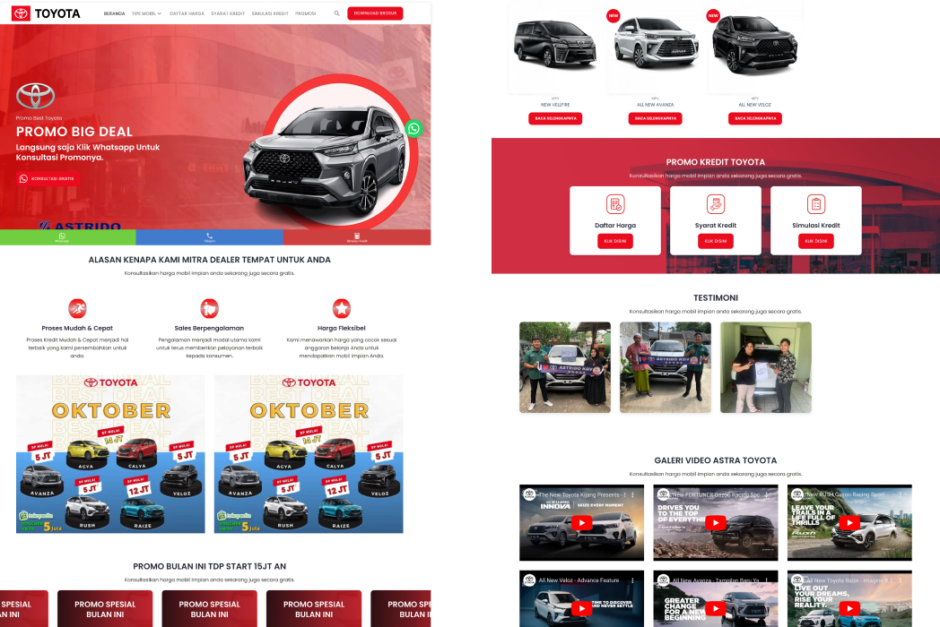 Hasil karya Promo Best Toyota Id Website di BuildWithAngga