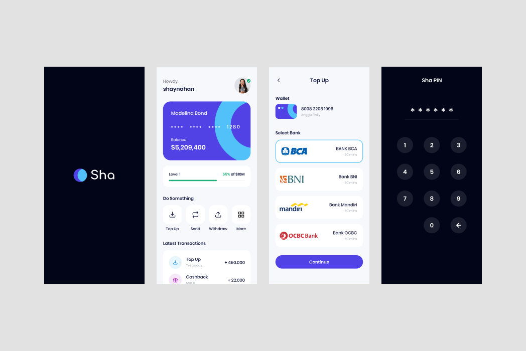 Hasil karya Bank Sha React Native di BuildWithAngga