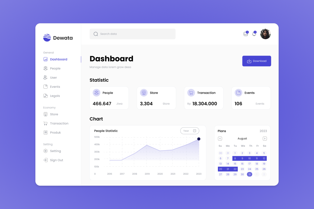 Hasil karya Dashboard Desa Digital di BuildWithAngga