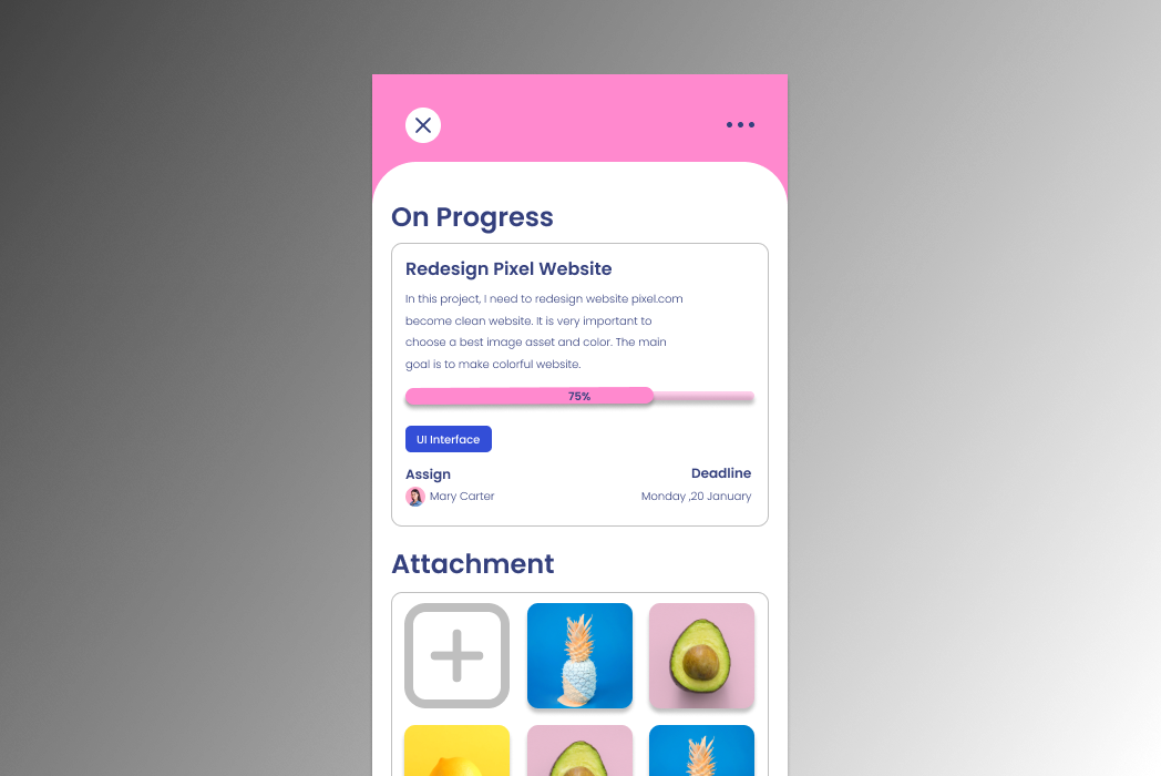 Hasil karya Task Project Mobile App belajar di BuildWithAngga