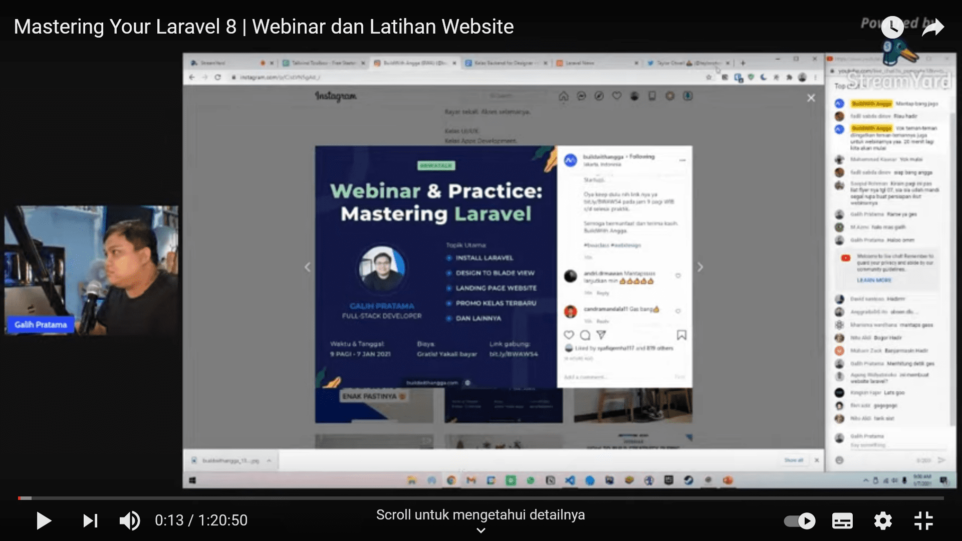 Webinar Mastering Your Laravel 8 | Webinar dan Latihan Website di BuildWithAngga