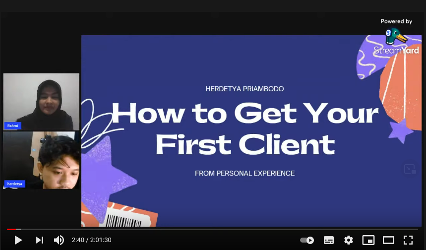 Webinar How to Get Your First Client di BuildWithAngga